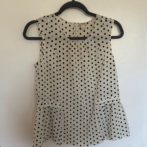 J. Crew Black and White Polka Dot Blouse size 4